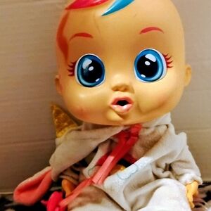 Colorful Baby Doll with Blue and Pink Accents